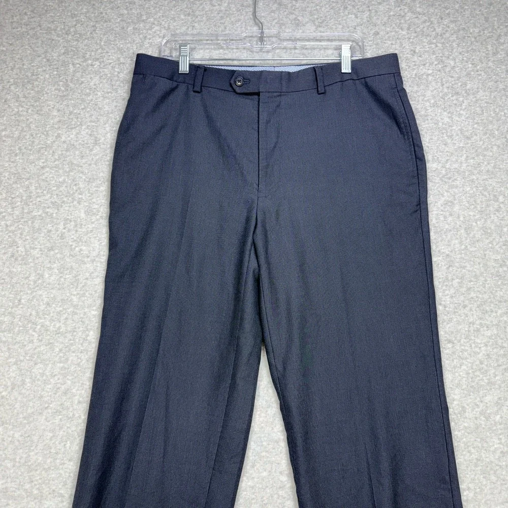 Tommy Hilfiger Dress Pants Mens 38x32 Navy Blue Flat Front Business Professional